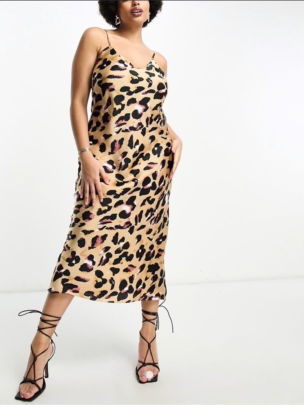 Never Fully Dressed | Plus Slip Midaxi Dress in Leopard Print ~ New US 16-18 - Picture 3 of 11